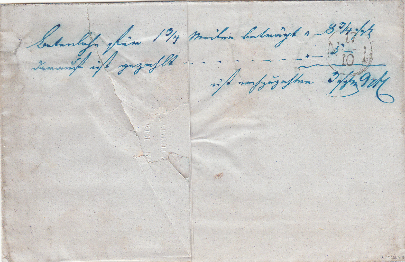 Rückseite des Briefes